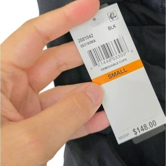 Soluna One-Piece Swimsuit Size Small Black Ruffle Strappy NWT - Picture 8 of 10